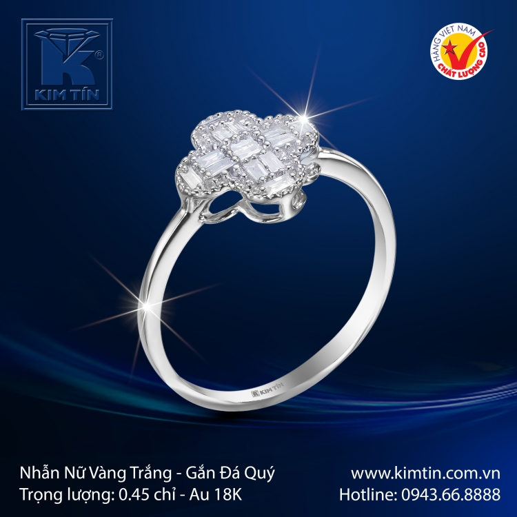 Nhẫn Nữ Vàng Trắng 18K