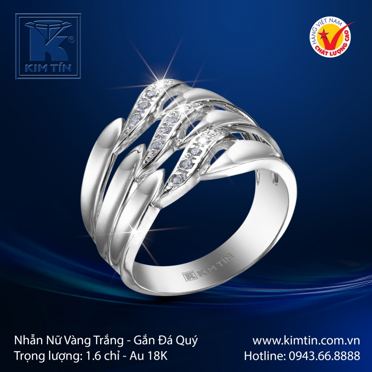 Nhẫn Nữ Vàng Trắng 18K