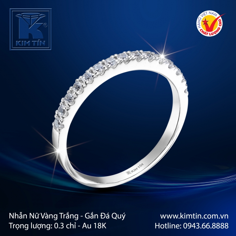 Nhẫn Nữ Vàng Trắng 18K