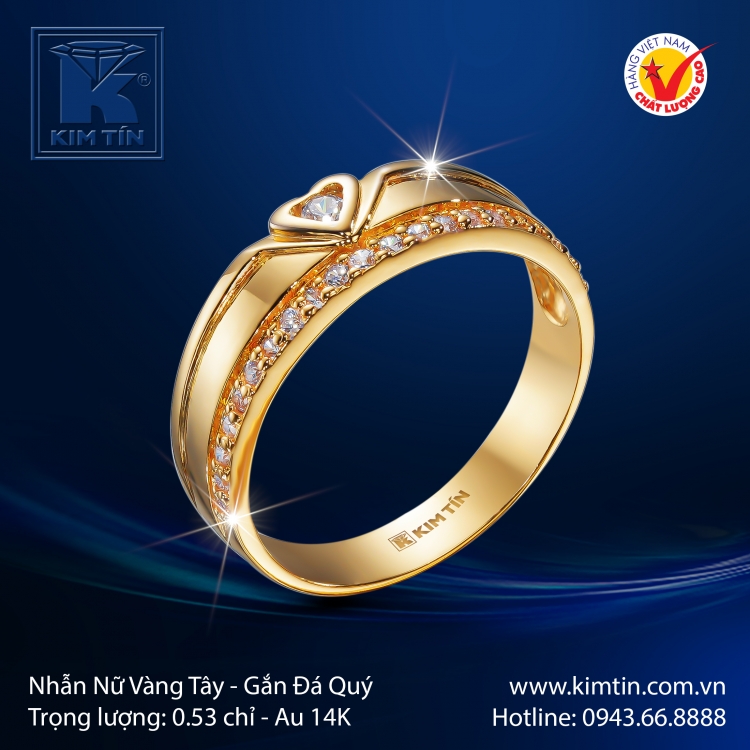Nhẫn Nữ Vàng Màu 14K