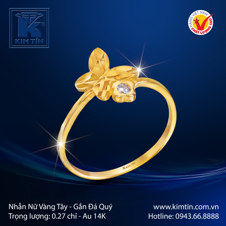 Nhẫn Nữ Vàng Màu 14K