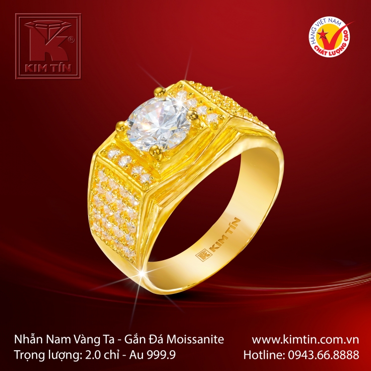 Nhẫn Nam Vàng 24K