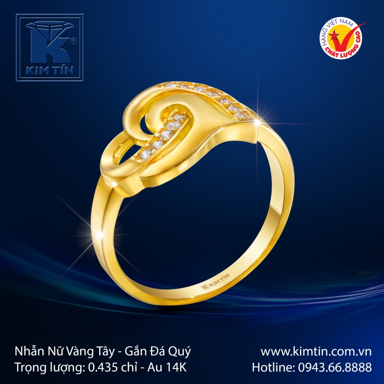 Nhẫn Nữ Vàng Màu 14K