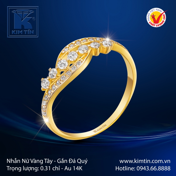 Nhẫn Nữ Vàng Màu 14K