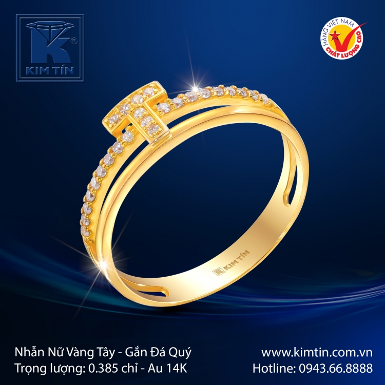 Nhẫn Nữ Vàng Màu 14K