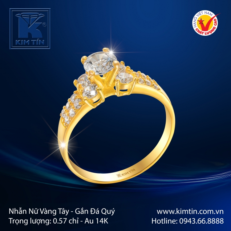 Nhẫn Nữ Vàng Màu 14K