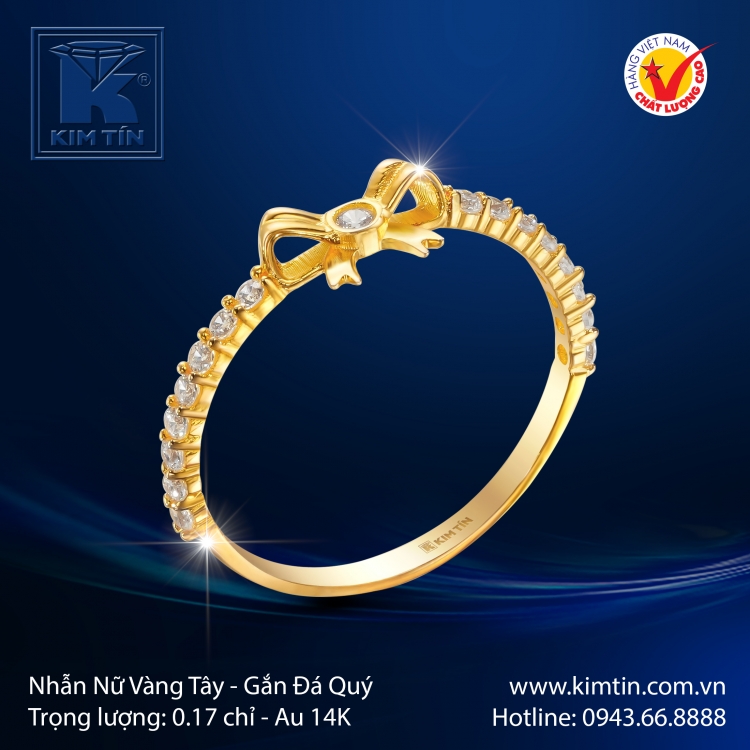 Nhẫn Nữ Vàng Màu 14K