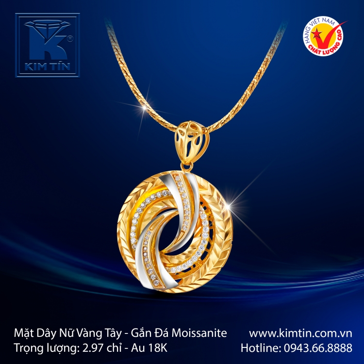 Mặt Dây Nữ Vàng Màu 18K