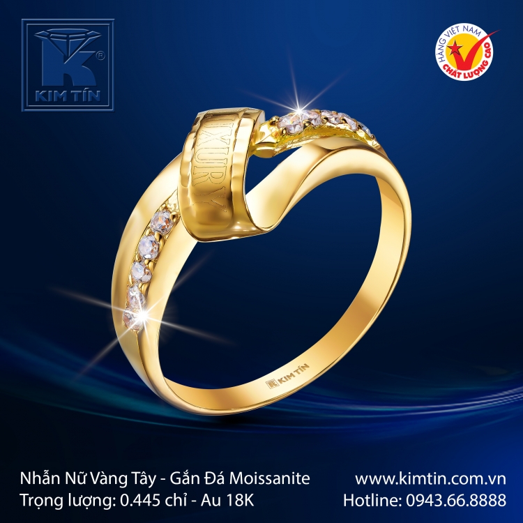 Nhẫn Nữ Vàng Màu 18K