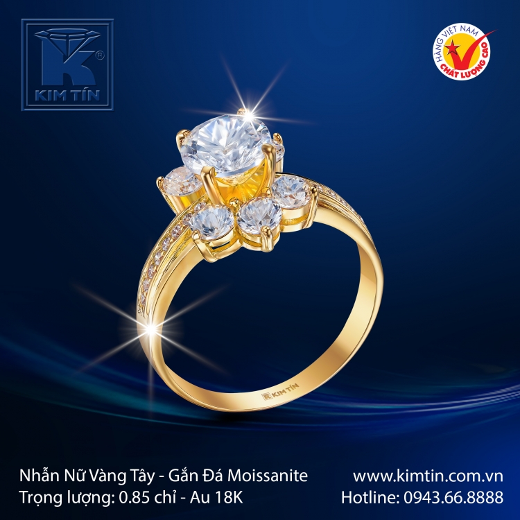 Nhẫn Nữ Vàng Màu 18K