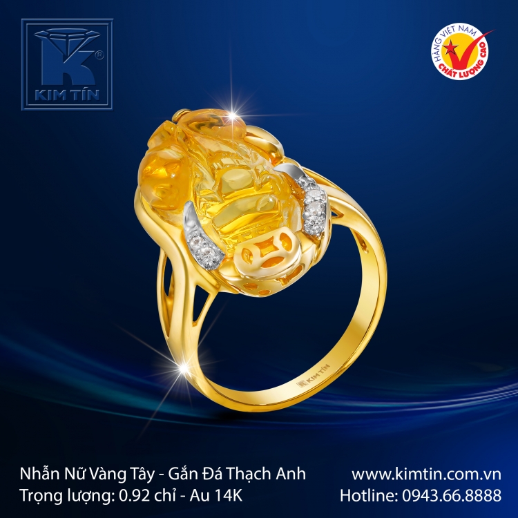 Nhẫn Nữ Vàng Màu 14K