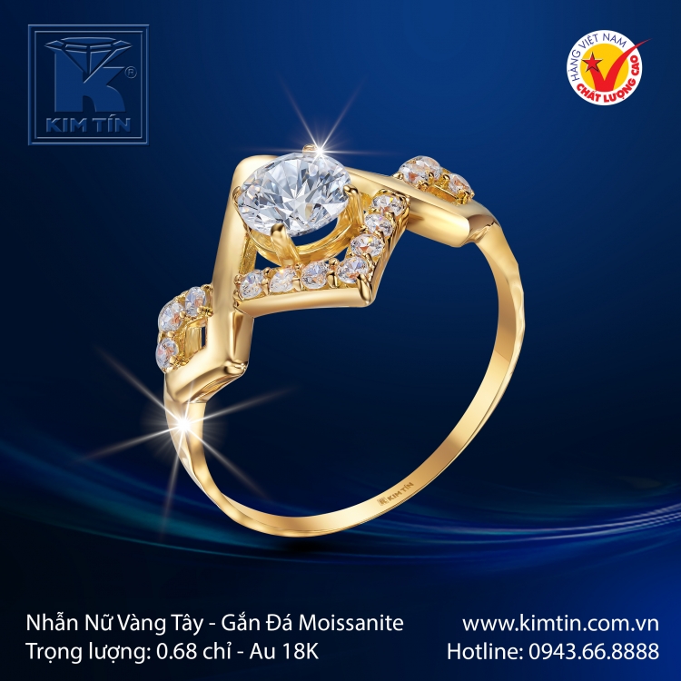 Nhẫn Nữ Vàng Màu 18K
