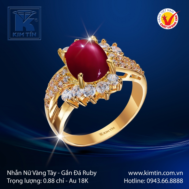 Nhẫn Nữ Vàng Màu 18K