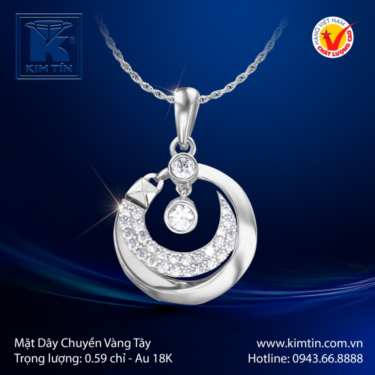 Mặt Dây Chuyền Vàng Trắng 18K