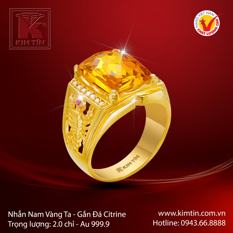 Nhẫn Nam Vàng 24K