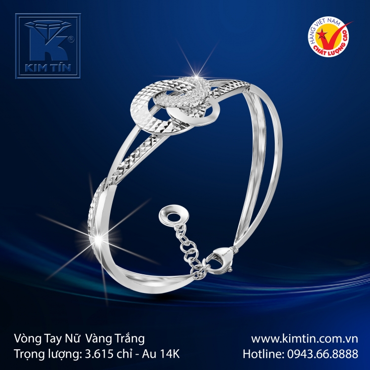 Vòng Tay Vàng Trắng 14K