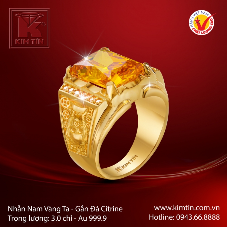 Nhẫn Nam Vàng 24K