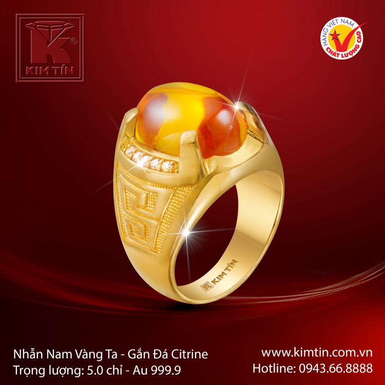 Nhẫn Nam Vàng 24K