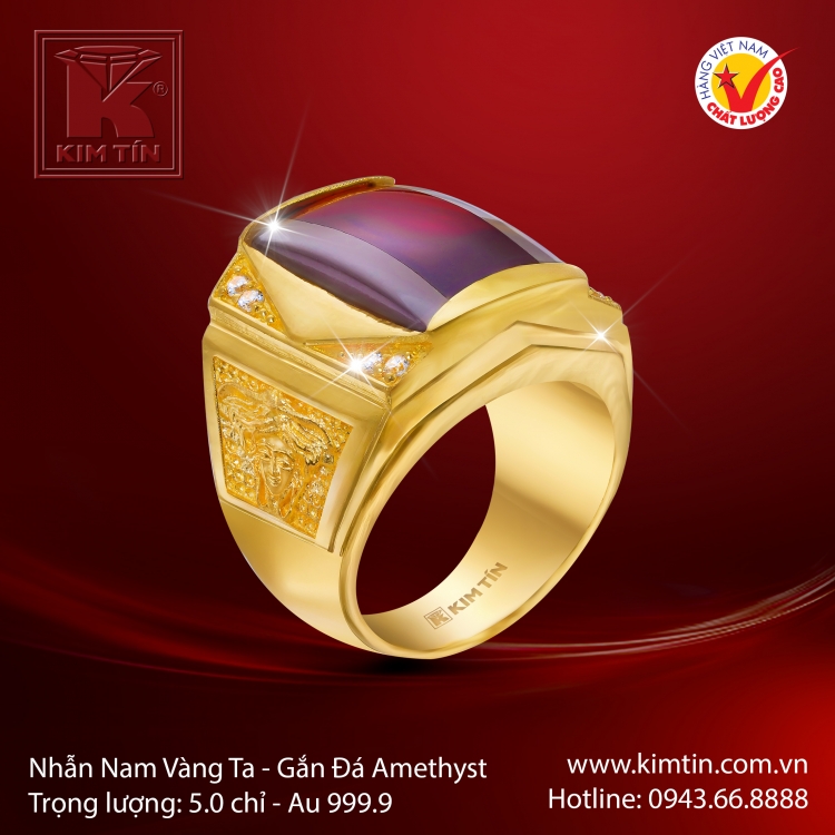 Nhẫn Nam Vàng 24K