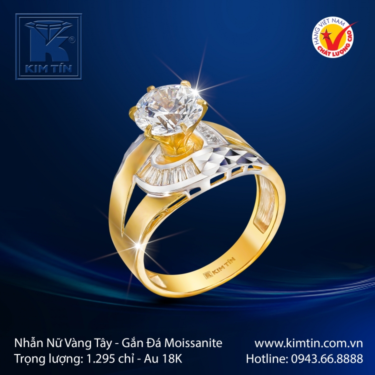 Nhẫn Nữ Vàng Màu 18K