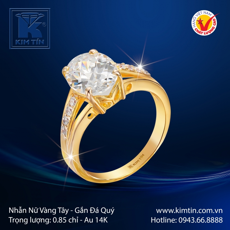 Nhẫn Nữ Vàng Màu 14K