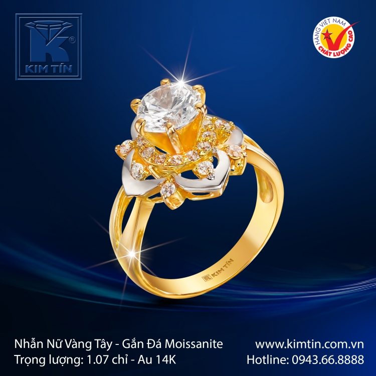 Nhẫn Nữ Vàng Màu 14K