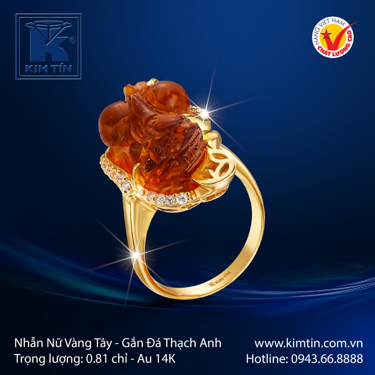 Nhẫn Nữ Vàng Màu 14K