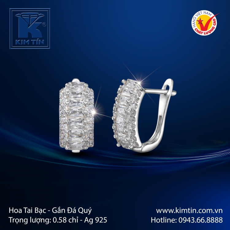 Hoa Tai Bạc 925