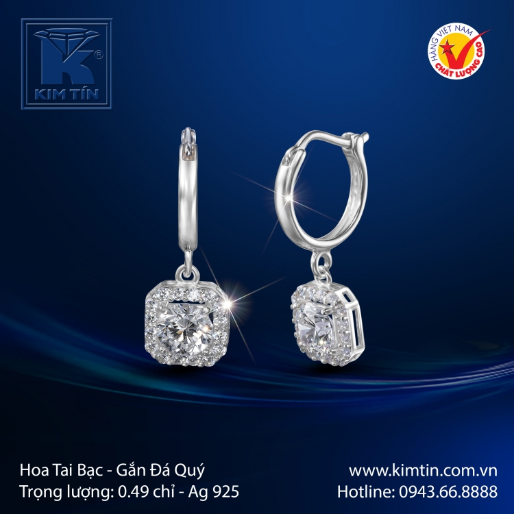 Hoa Tai Bạc 925
