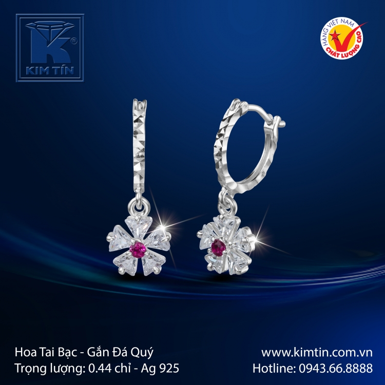 Hoa Tai Bạc 925