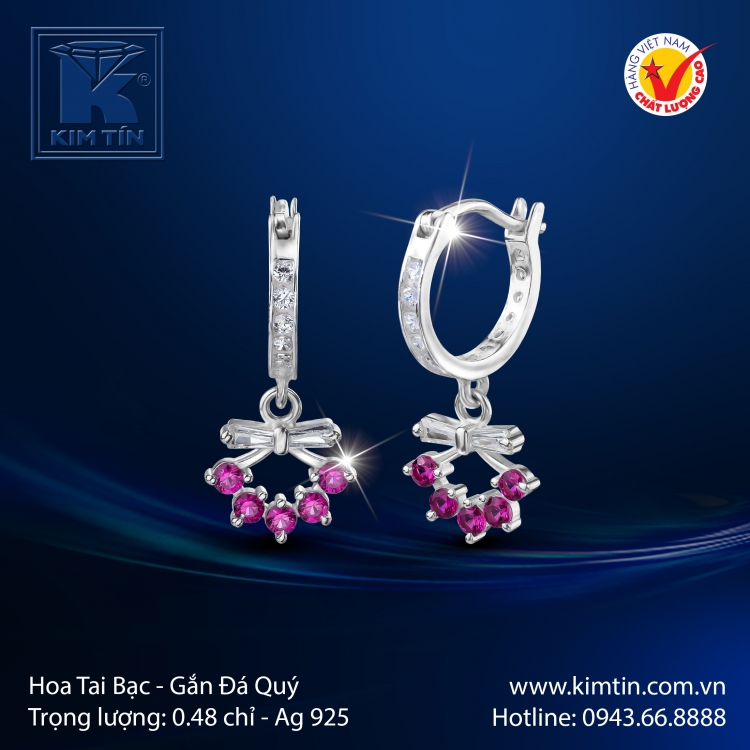 Hoa Tai Bạc 925