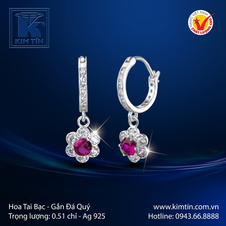 Hoa Tai Bạc 925