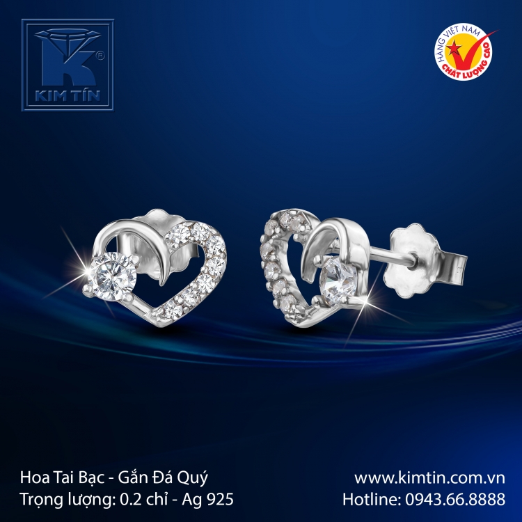 Hoa Tai Bạc 925