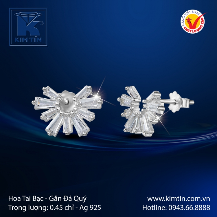 Hoa Tai Bạc 925