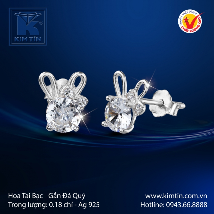 Hoa Tai Bạc 925