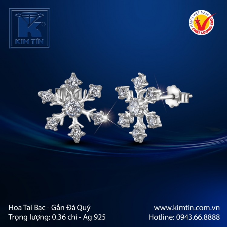 Hoa Tai Bạc 925