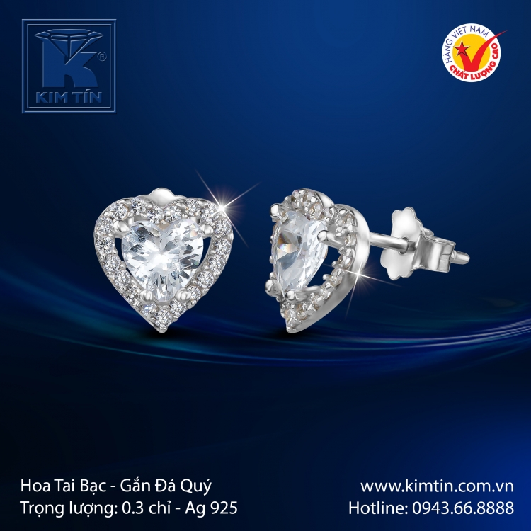 Hoa Tai Bạc 925