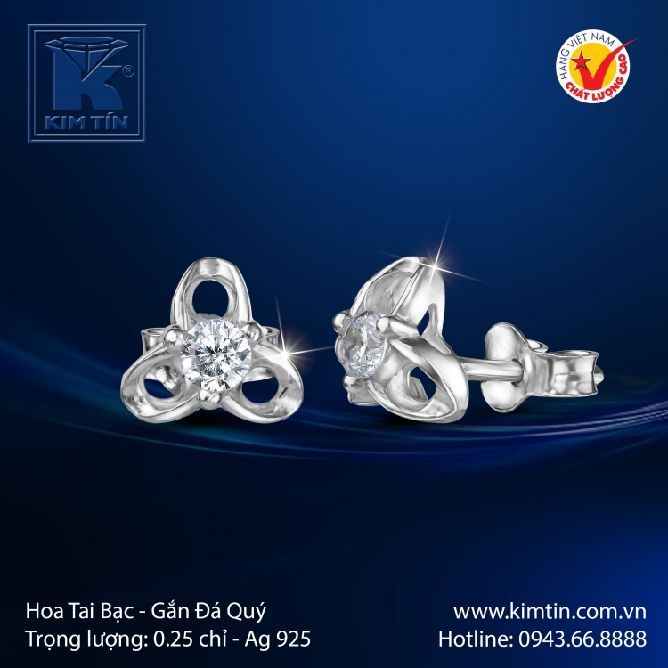Hoa Tai Bạc 925