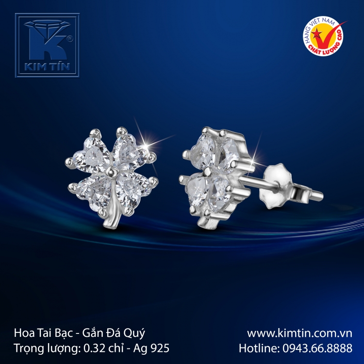 Hoa Tai Bạc 925