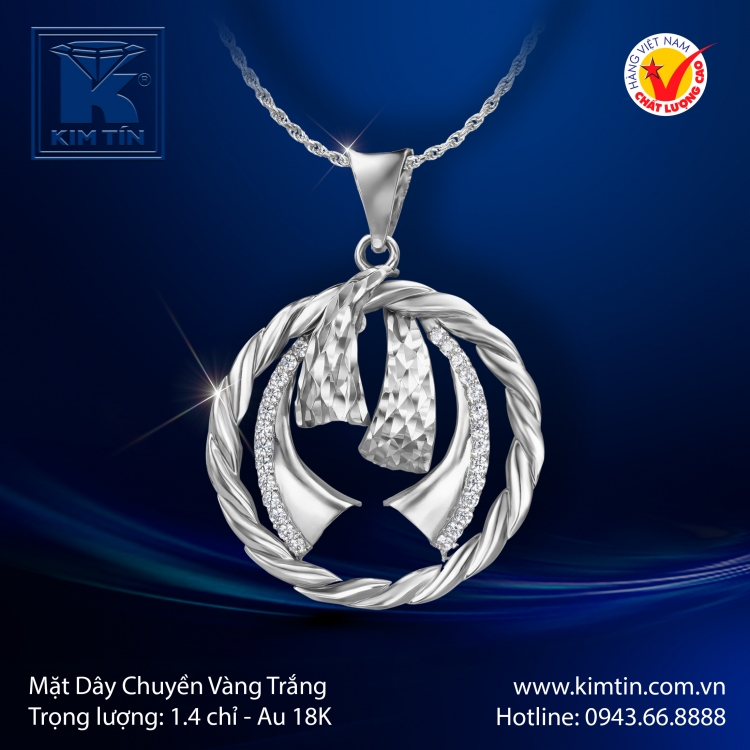 Mặt Dây Chuyền Vàng Trắng 18K