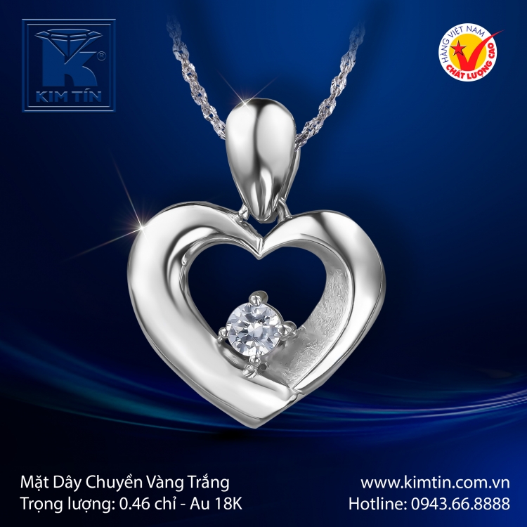Mặt Dây Chuyền Vàng Trắng 18K