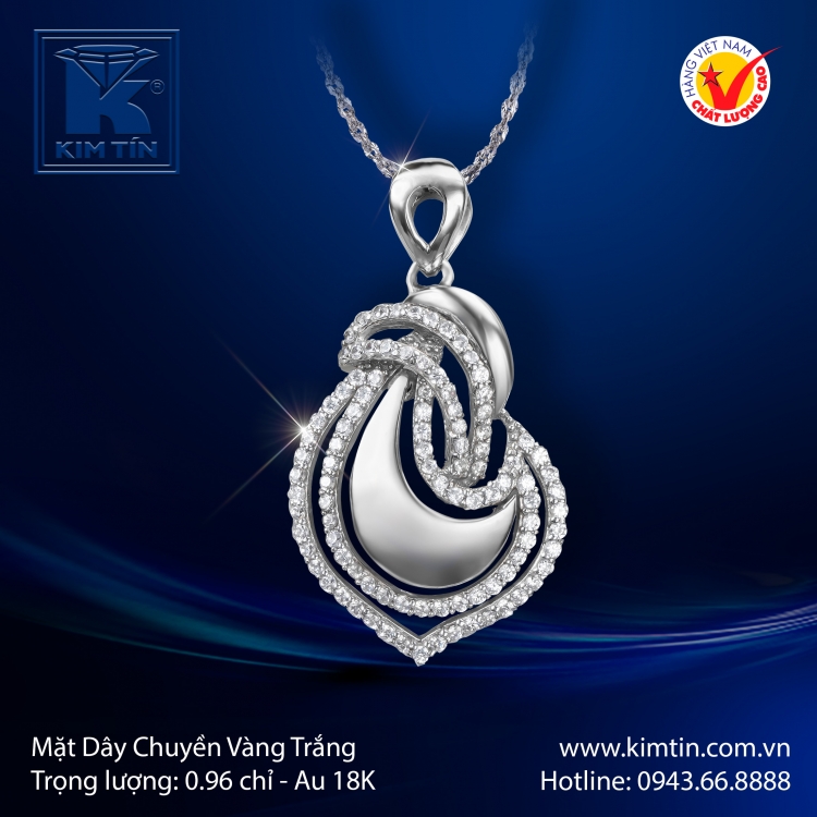 Mặt Dây Chuyền Vàng Trắng 18K