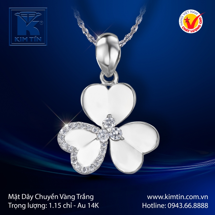 Mặt Dây Chuyền Vàng Trắng 18K