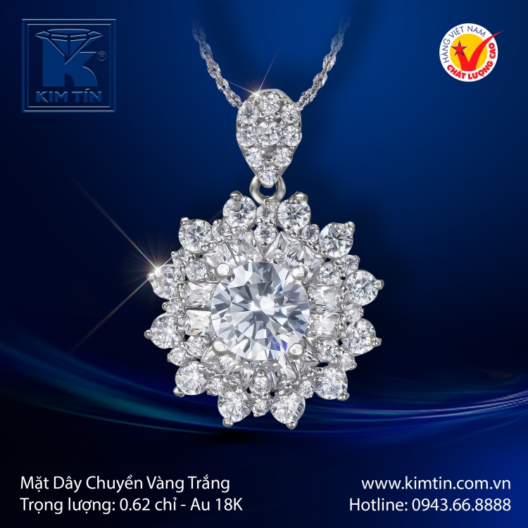 Mặt Dây Chuyền Vàng Trắng 18K