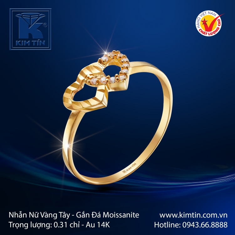 Nhẫn Nữ Vàng Màu 18K