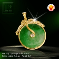Mặt dây Ngọc cẩm thạch vàng 18K