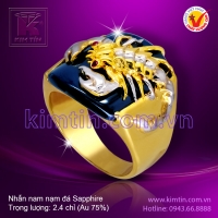 Nhẫn nam 18k nạm đá Sapphire