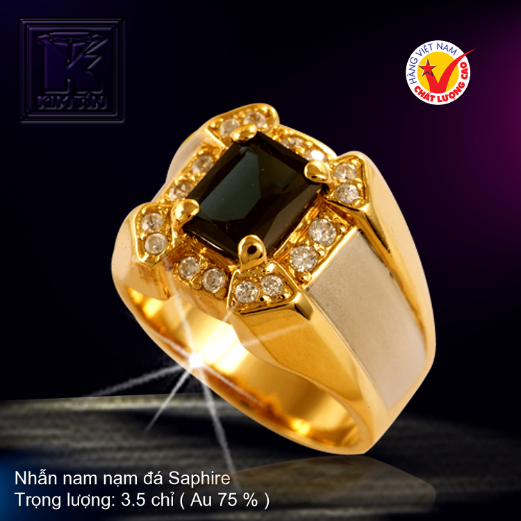 Nhẫn nam nạm đá Saphire