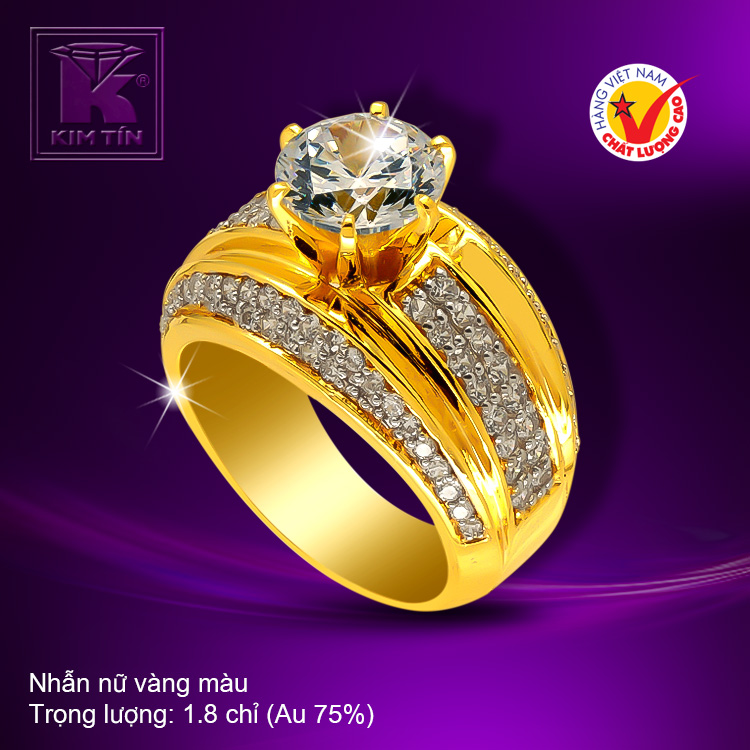 Nhẫn nữ vàng màu 18k
